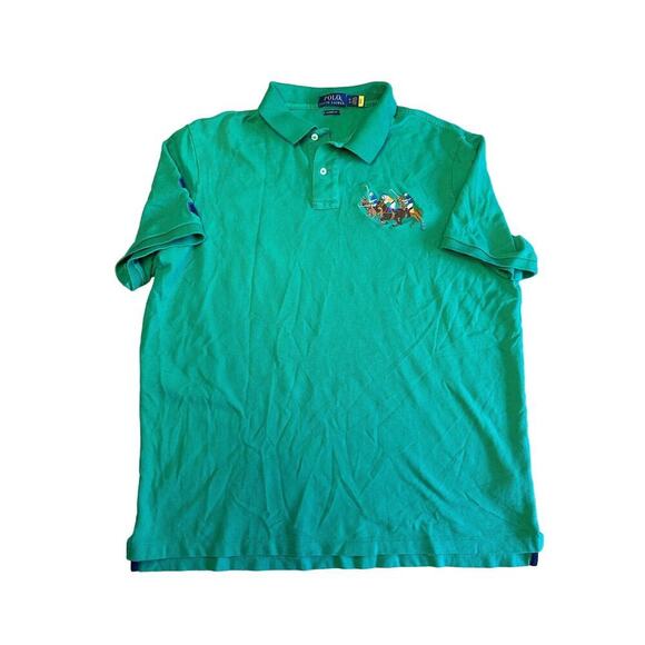 Polo Ralph Lauren Classic Fit Triple-Pony Mesh Polo Shirt - Picture 1 of 5